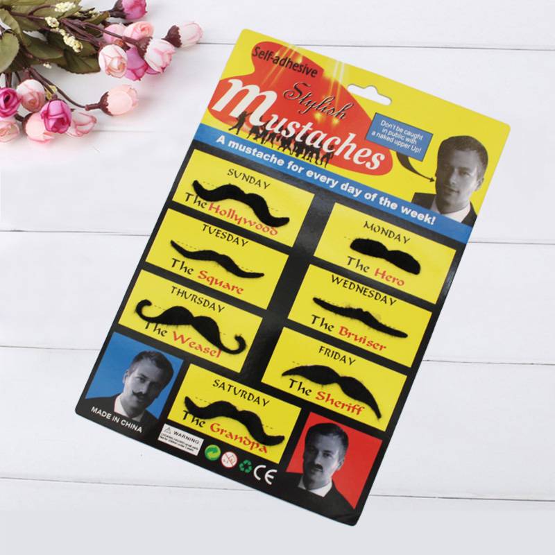 Seven moustaches, black